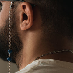 Double Blue Bead - Platinum
