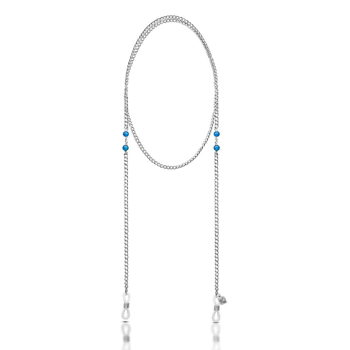 Double Blue Bead - Platinum