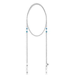 Double Blue Bead - Platinum