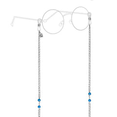 Double Blue Bead - Platinum