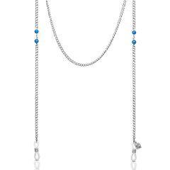 Double Blue Bead - Platinum