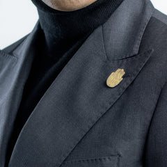 Deco Hamsa Lapel Pin - Platinum