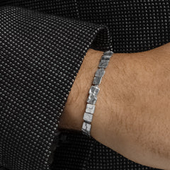 Silver Hammered Bracelet