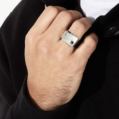 Silver Block Ring